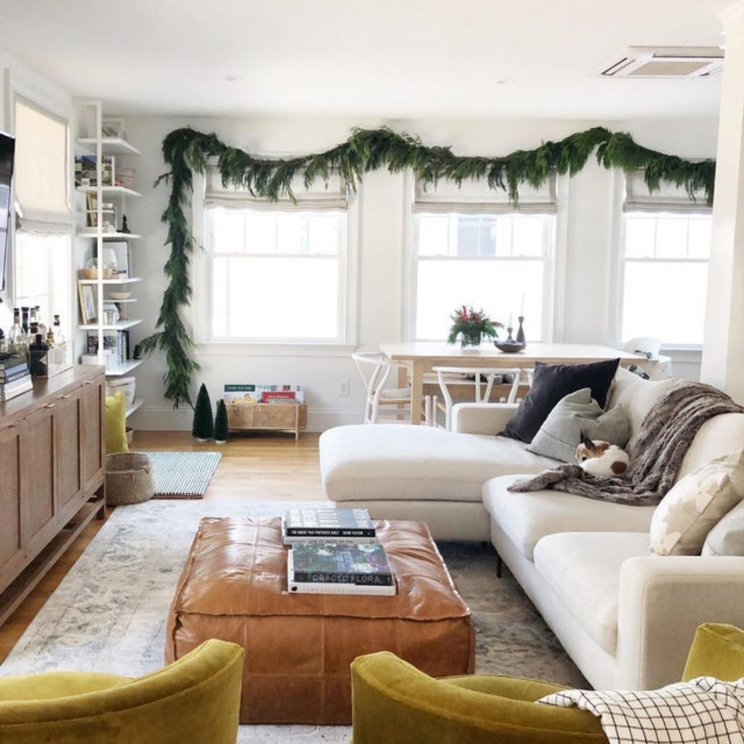 Deri Puf Bronz Kare Büyük