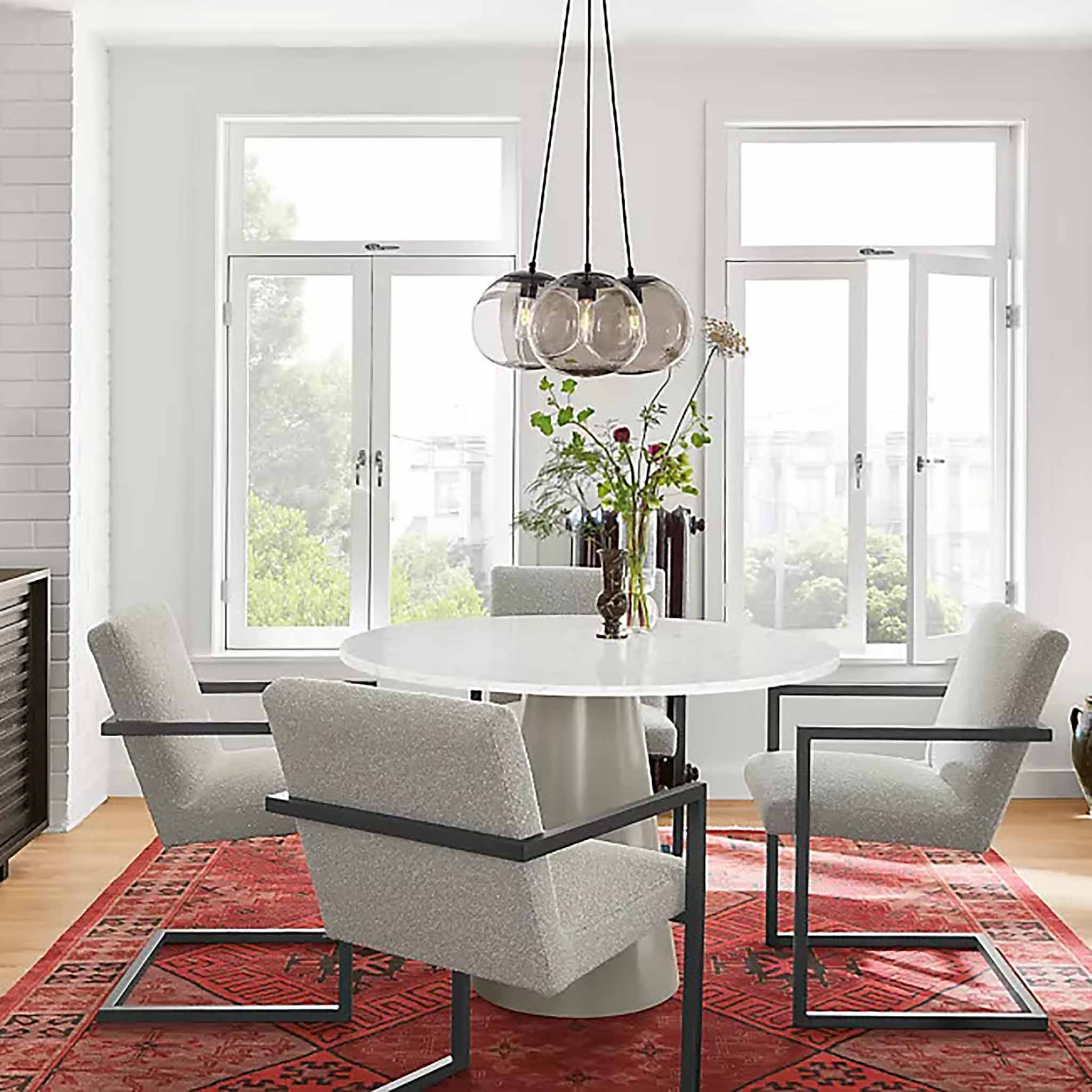 Woven Gri Yemek Masası 130 cm