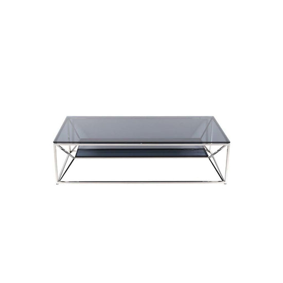 Black Geo Camlı Metal Orta Sehpa