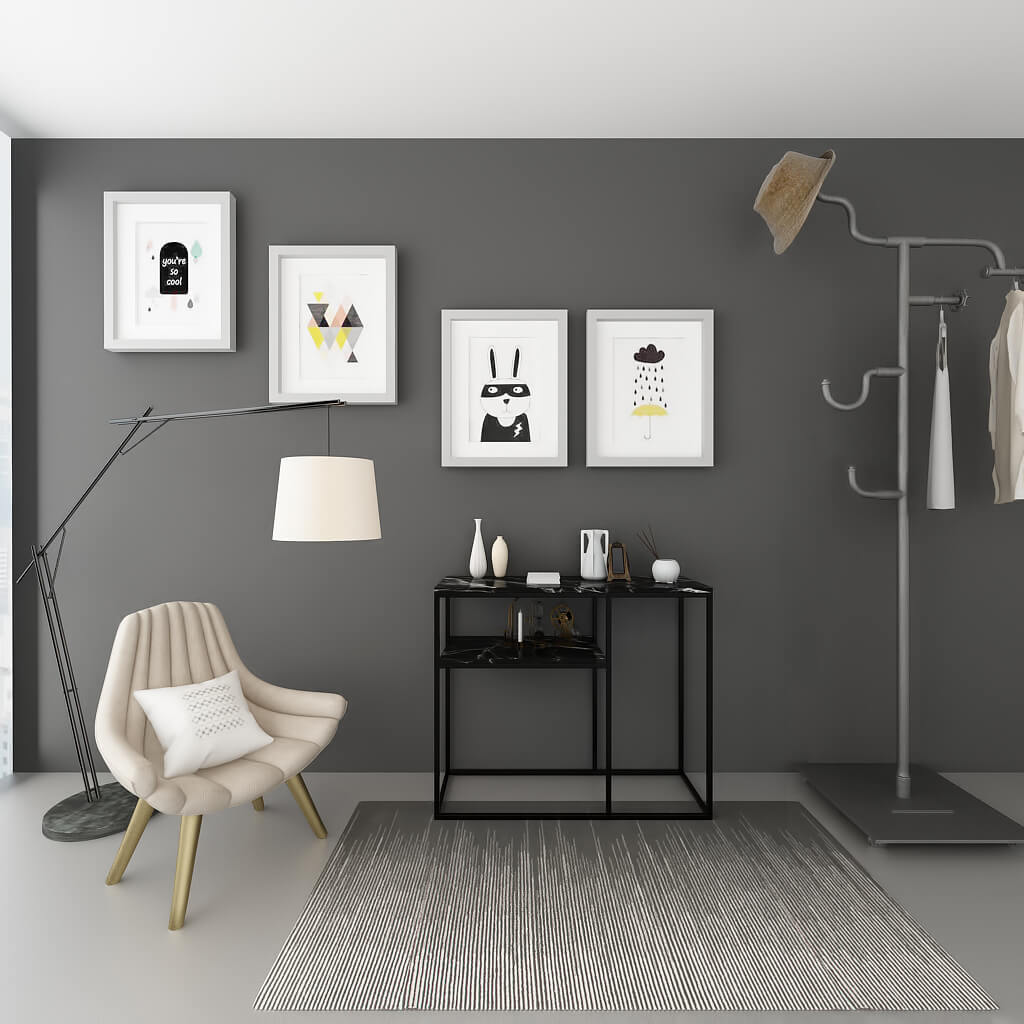 Lumina Metal Dresuar Siyah Statik Ayak