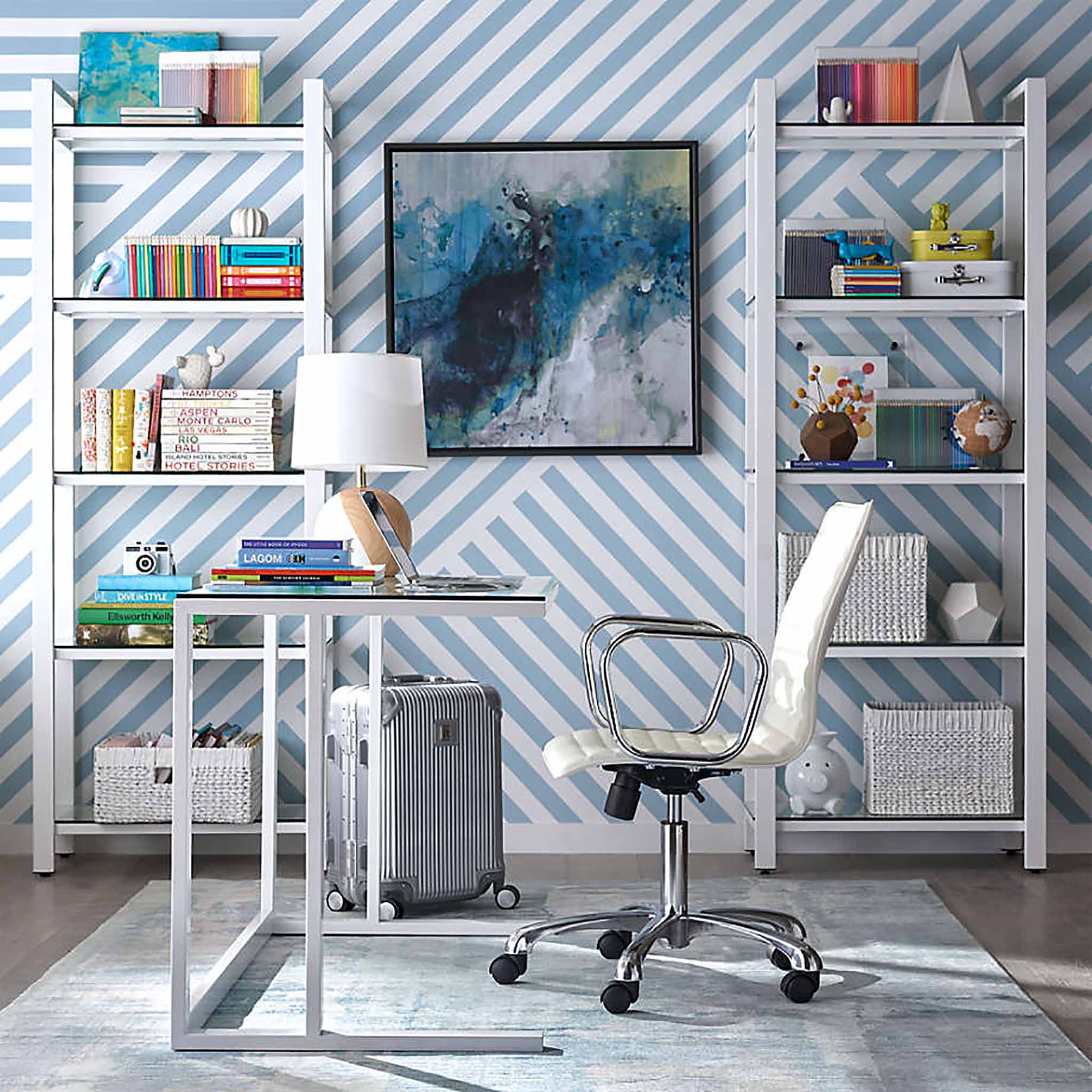 Tekli Desk Çalışma Masası Beyaz Ayak