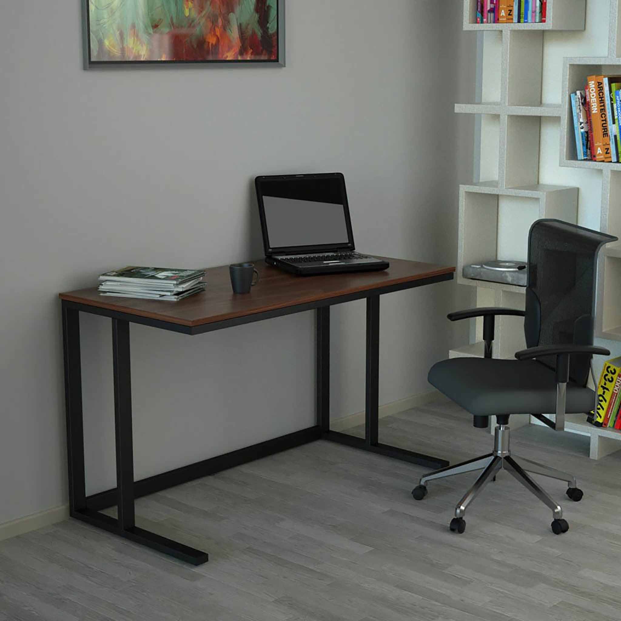 Tekli Desk Çalışma Masası Siyah Ayak