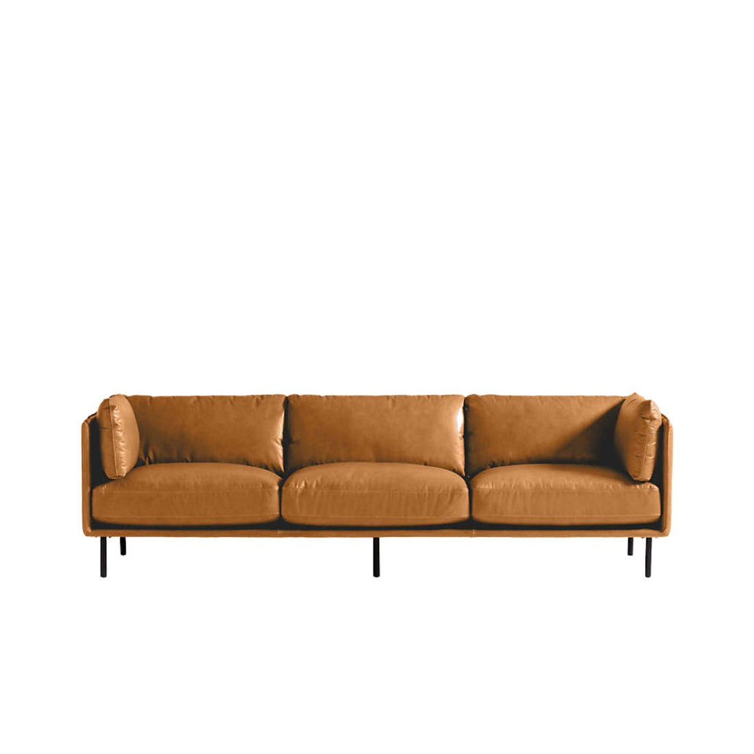 Swell Suni Deri Üçlü Koltuk Kahverengi