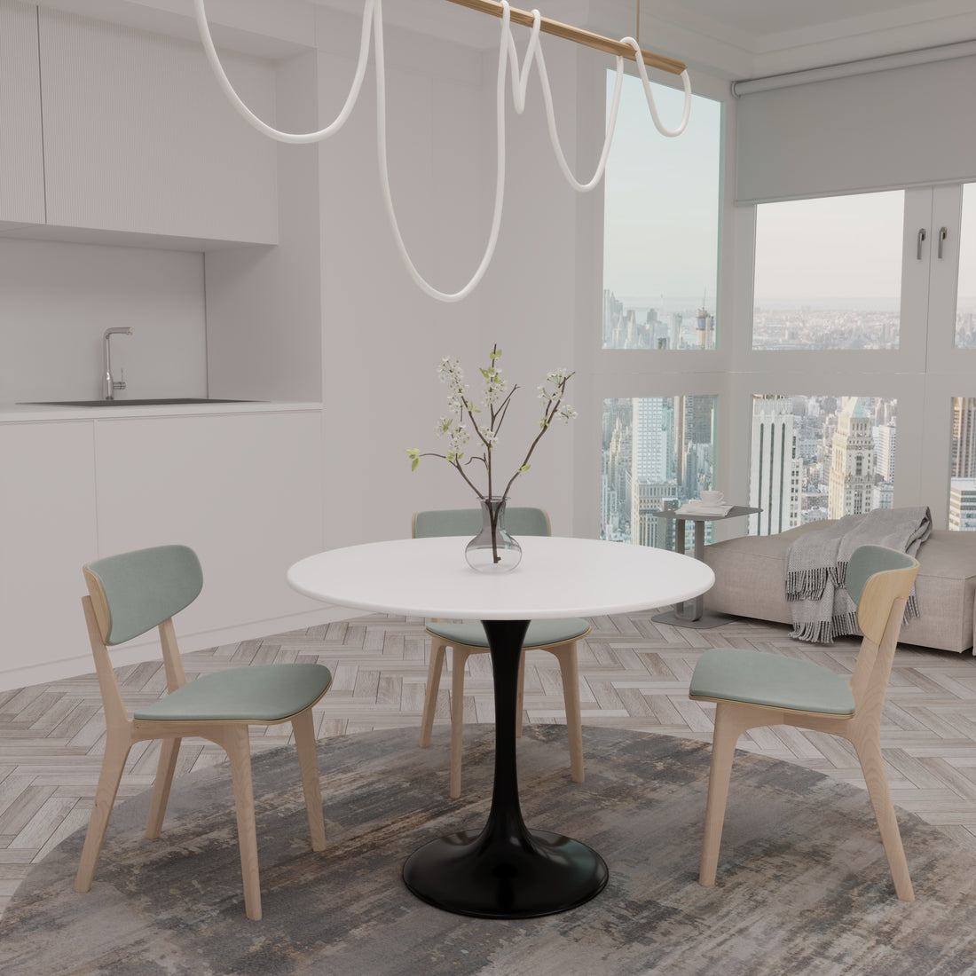 Tulip Siyah Masa Çap 100