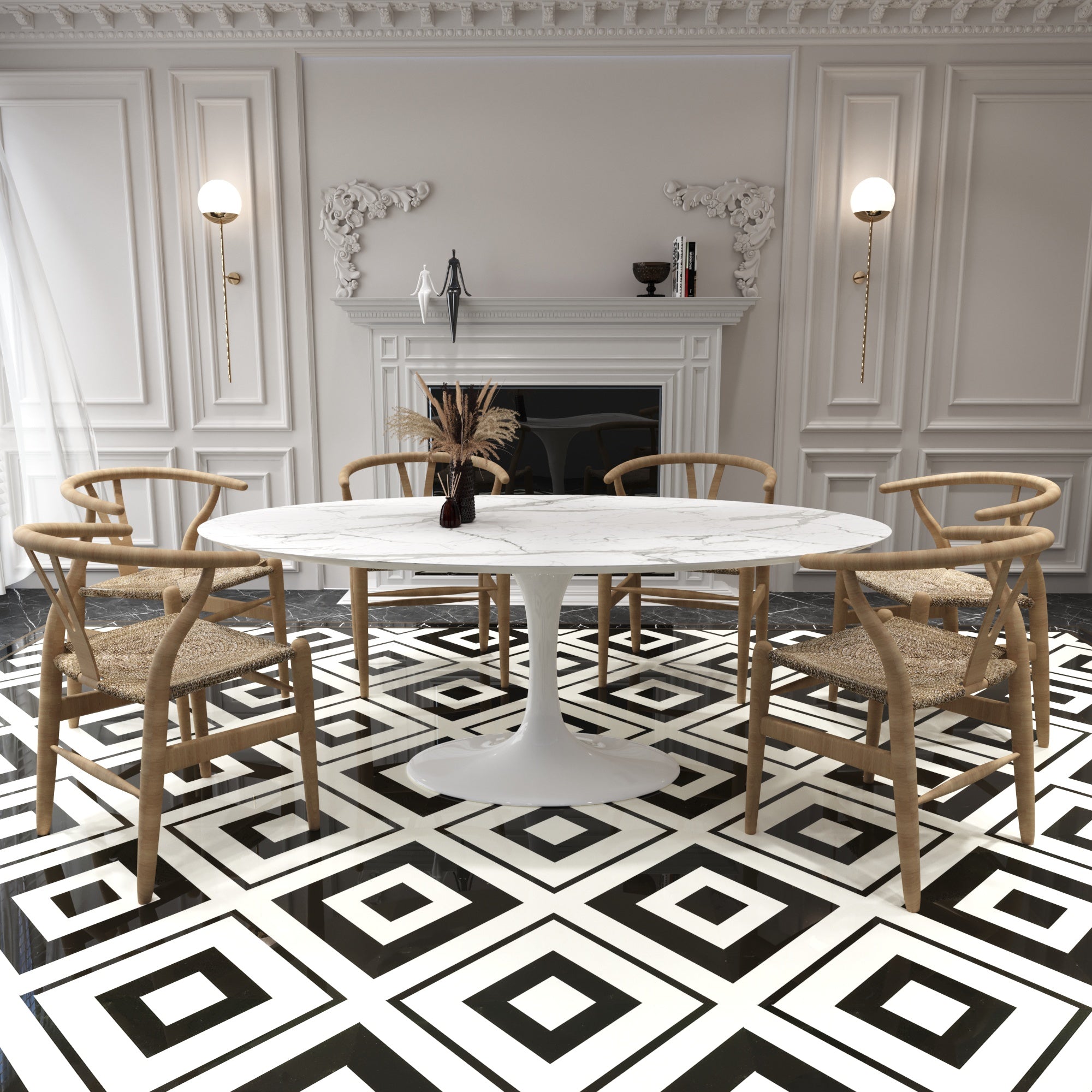 Tulip Beyaz Geniş Masa