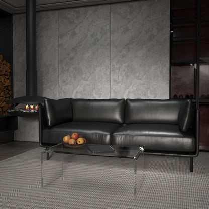 Swell Suni Deri İkili Koltuk Siyah