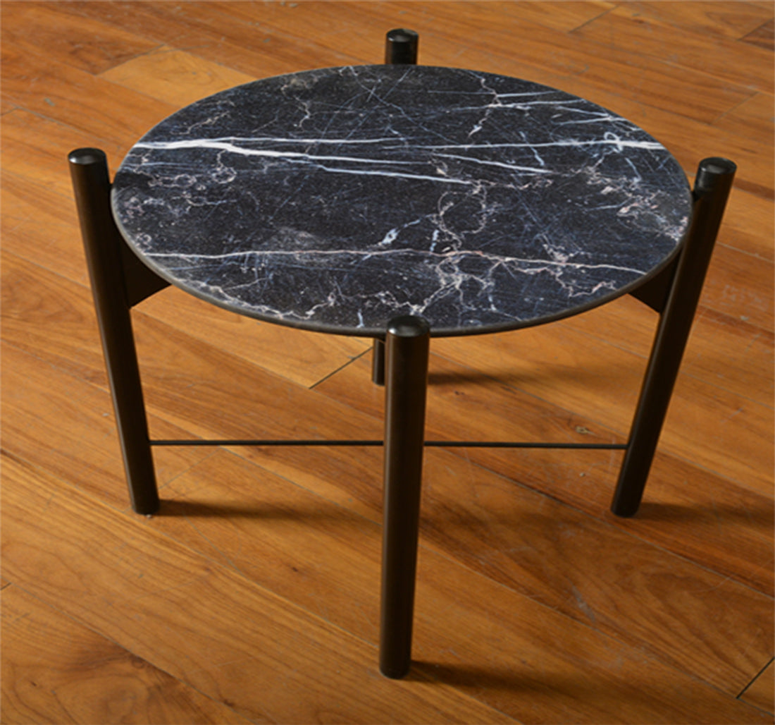 Darby Mermer Görünümlü Metal Sehpa