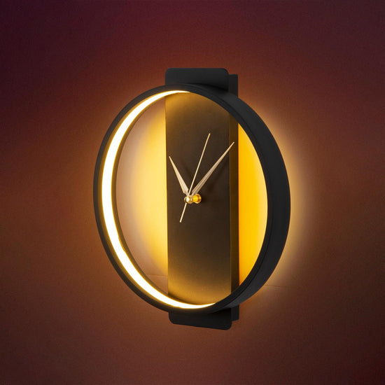 Circle Modern Duvar Saat Led Aplik 3000K Gün Işığı