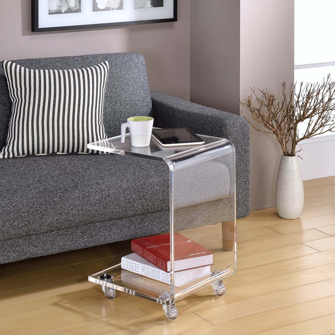 Şeffaf Akrilik C Sehpa (15 mm Kalınlık)