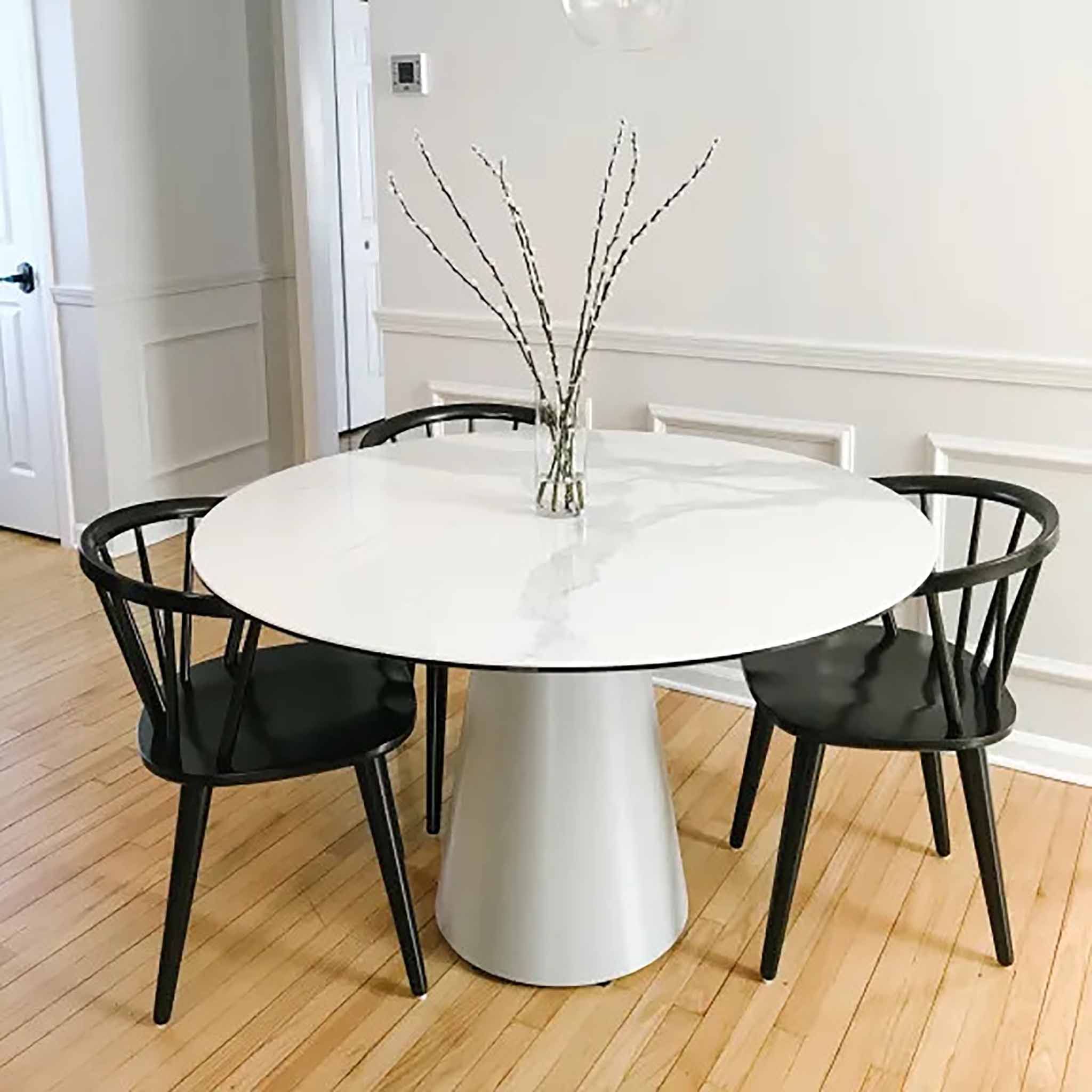 Woven Gri Yemek Masası 130 cm