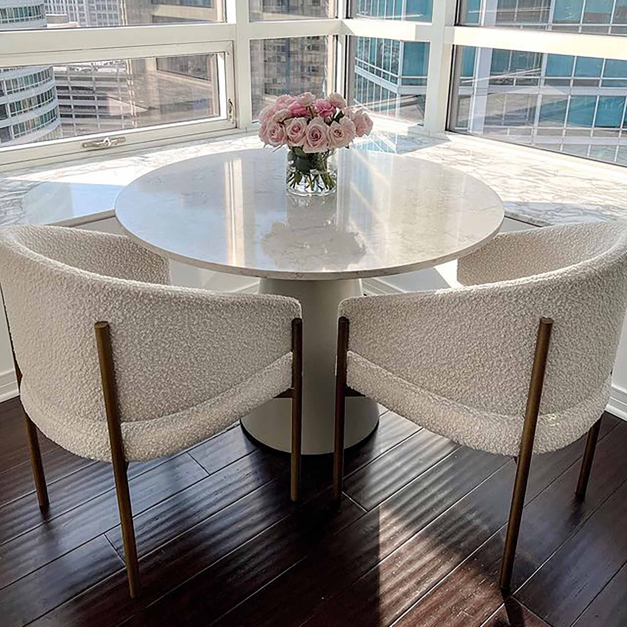 Woven Gri Yemek Masası 130 cm