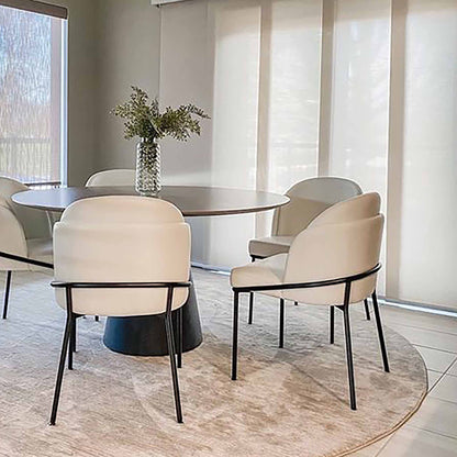 Woven Siyah Yemek Masası 130 cm