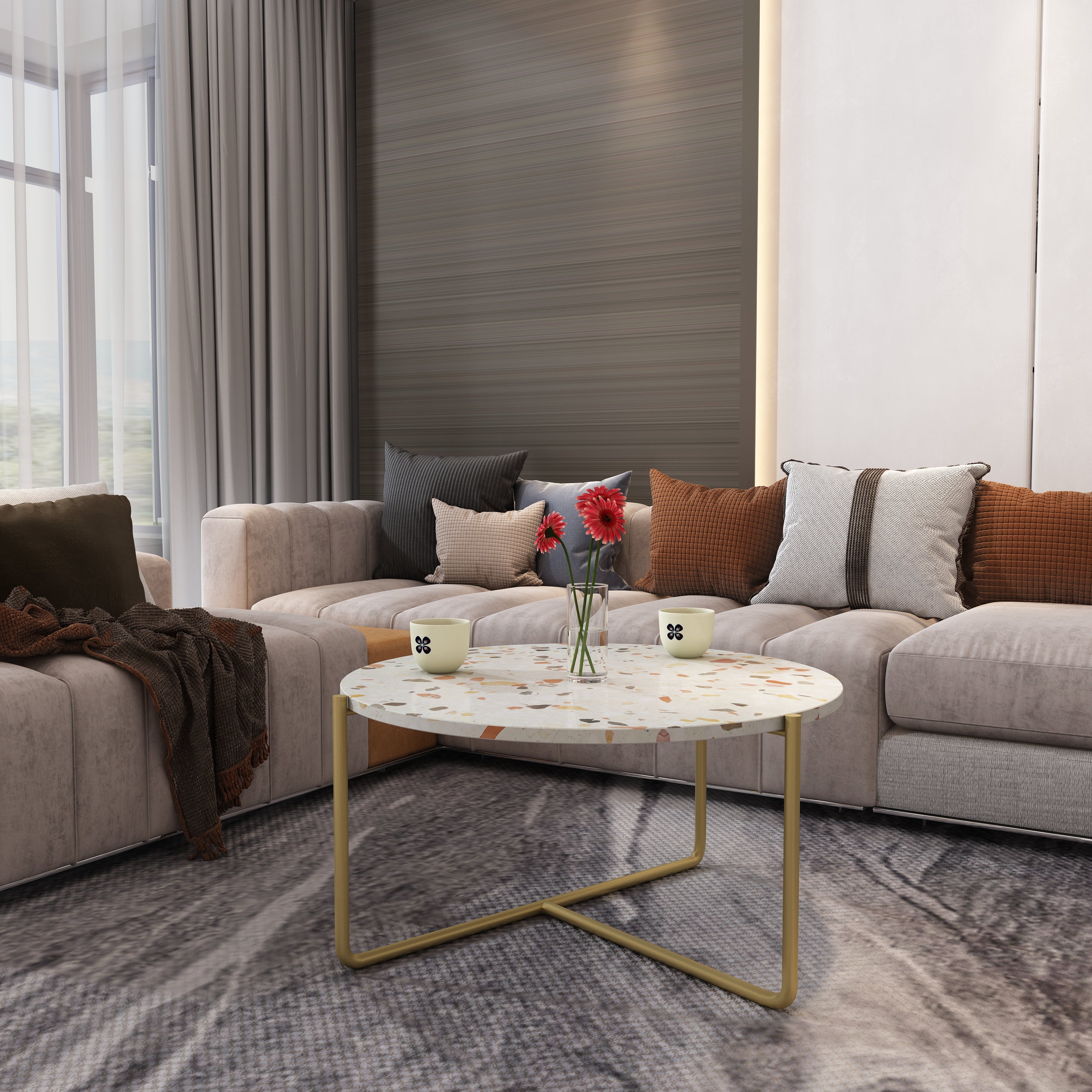 Rokso Terrazo Orta Sehpa