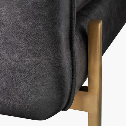 Lakito Suni Deri Üçlü Koltuk Siyah