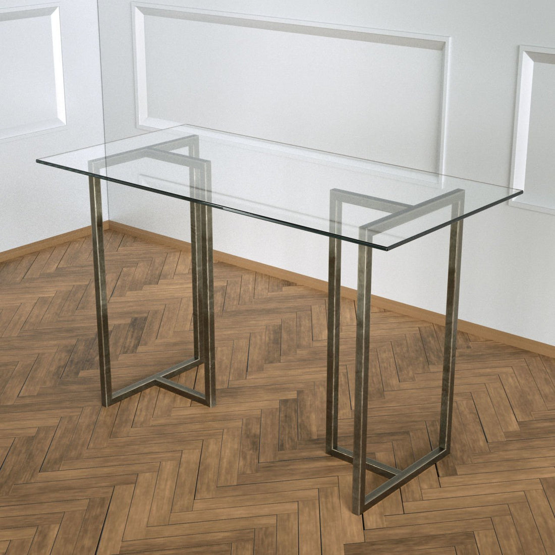 Potrica Yemek Masası - Eskitme Pirinç Ayak