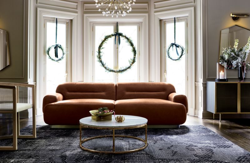 Potrica Yuvarlak Orta Sehpa Eskitme Pirinç Ayak