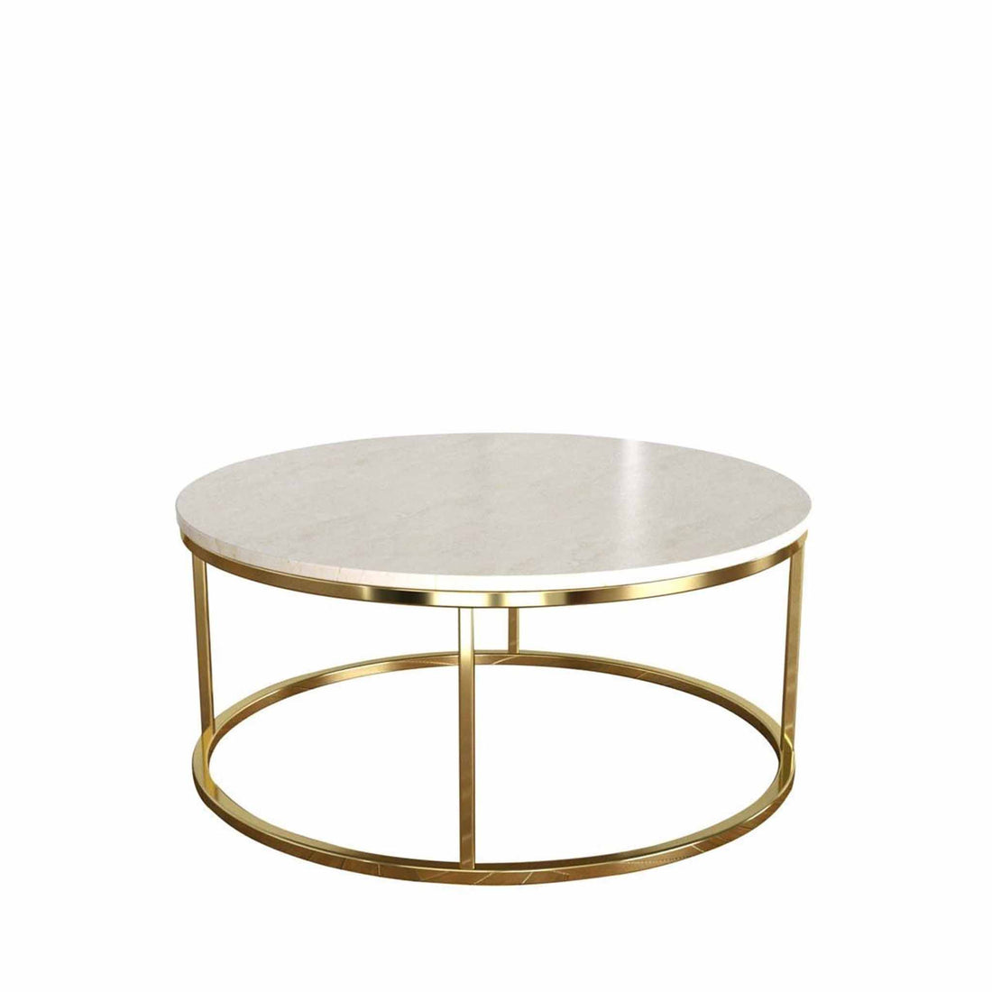 Potrica Yuvarlak Orta Sehpa Parlak Pirinç