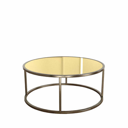 Potrica Yuvarlak Orta Sehpa Eskitme Pirinç Ayak