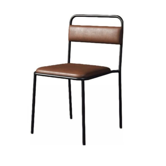 Mazoni Deri Kahverengi Sandalye Siyah