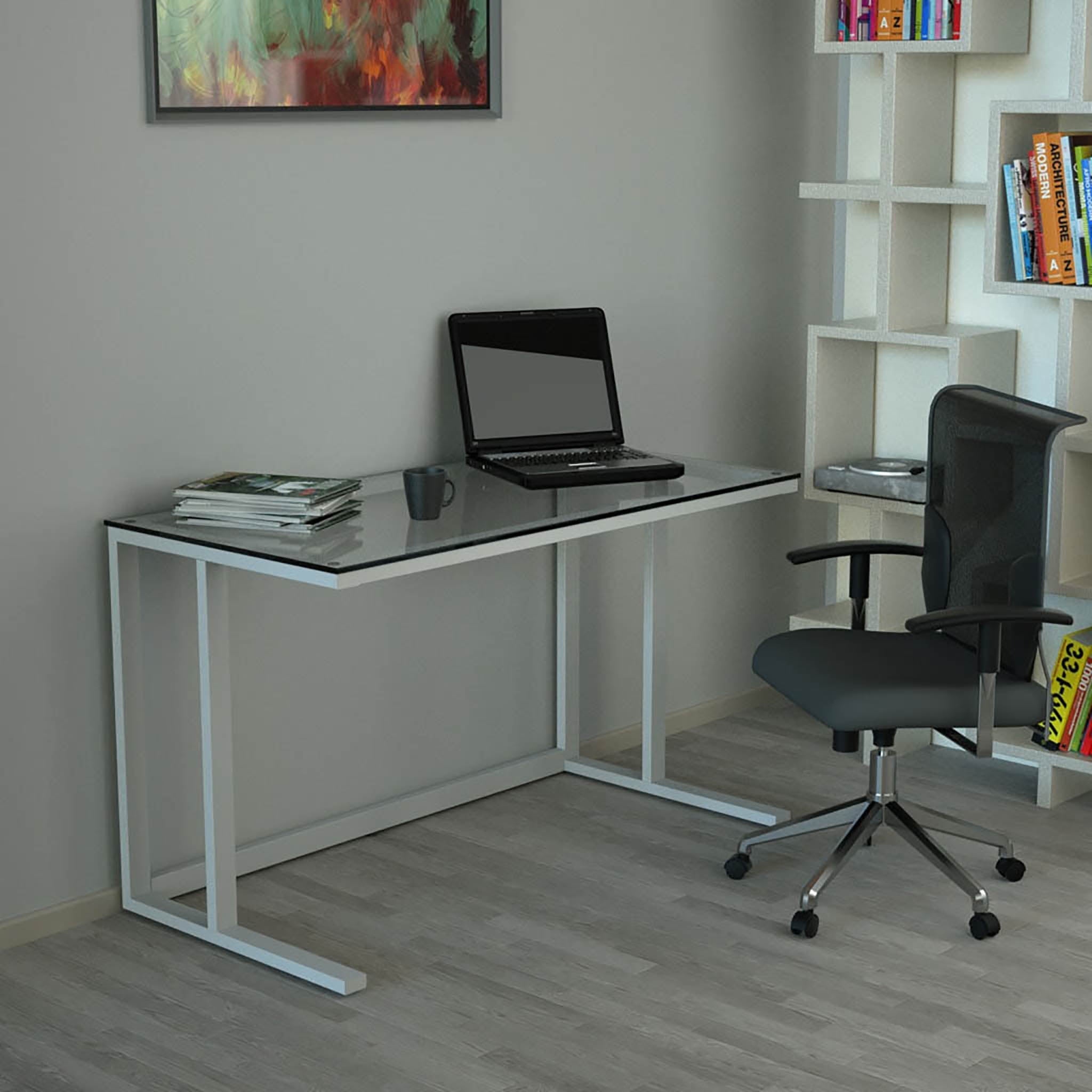 Tekli Desk Çalışma Masası Beyaz Ayak