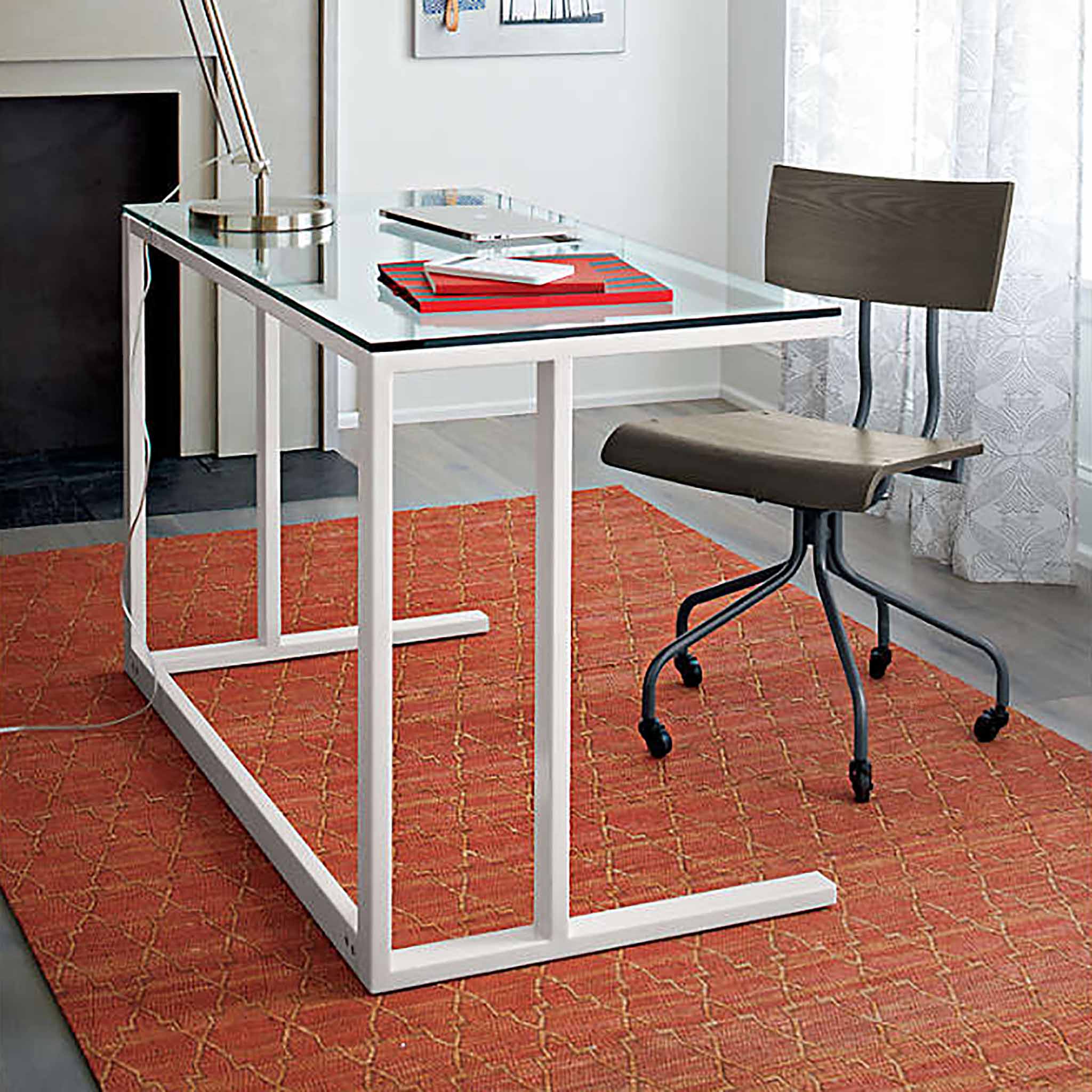Tekli Desk Çalışma Masası Beyaz Ayak