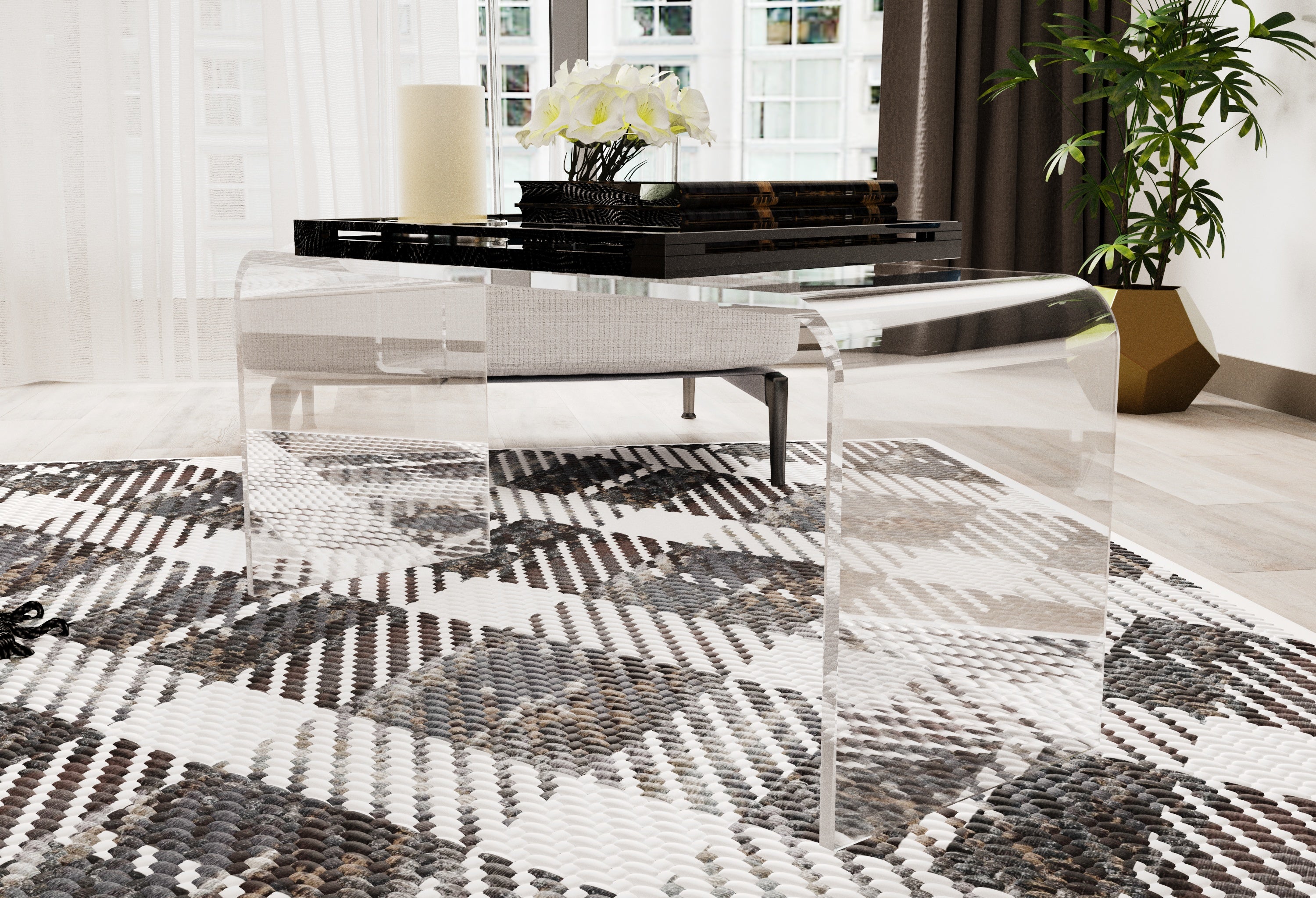 Şeffaf Akrilik Tv Ünitesi