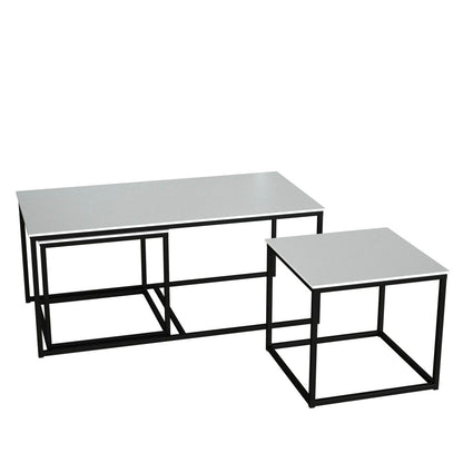 Twins İç İçe Geçmiş Sehpa - Siyah Ayak